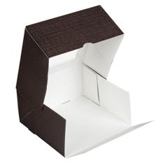 Image BOÎTES PATISSERIES AVEC FENÊTRE 'THEPACK' 250 G/M2 + OPP 16x16x8 CM CHOCOLAT CARTON ONDULÉ NANO-MICRO (200 UNITÉ) #4