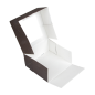 Image BOÎTES PATISSERIES AVEC FENÊTRE 'THEPACK' 250 G/M2 + OPP 16x16x8 CM CHOCOLAT CARTON ONDULÉ NANO-MICRO (200 UNITÉ) #6