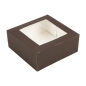 Image BOÎTES PATISSERIES AVEC FENÊTRE 'THEPACK' 250 G/M2 + OPP 18x18x7,5 CM CHOCOLAT CARTON ONDULÉ NANO-MICRO (200 UNITÉ) #1