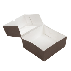 Image BOÎTES PATISSERIES AVEC FENÊTRE 'THEPACK' 250 G/M2 + OPP 18x18x7,5 CM CHOCOLAT CARTON ONDULÉ NANO-MICRO (200 UNITÉ) #4