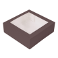 Image BOÎTES PÂTISSERIES AVEC FENÊTRE 'THEPACK' 250 G/M2 + OPP 23x23x7,5 CM CHOCOLAT CARTON ONDULÉ NANO-MICRO (200 UNITÉ) #1
