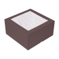 Image BOÎTES PÂTISSERIES AVEC FENÊTRE 'THEPACK' 250 G/M2 + OPP 24x24x12 CM CHOCOLAT CARTON ONDULÉ NANO-MICRO (100 UNITÉ) #1