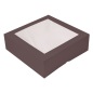 Image BOÎTES PÂTISSERIES AVEC FENÊTRE 'THEPACK' 250 G/M2 + OPP 32x32x10 CM CHOCOLAT CARTON ONDULÉ NANO-MICRO (100 UNITÉ) #1