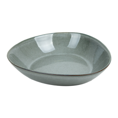 Image ASSIETTES CREUSES TRIANGULAIRES 'AKALA'  Ø21,5x19,5x5 CM GRIS VERDÂTRE STONEWARE (6 UNITÉ) #1