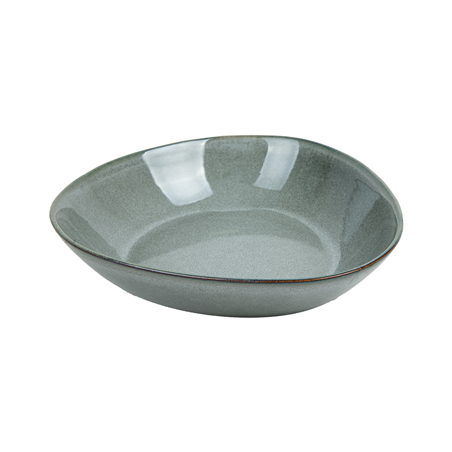 Image ASSIETTES CREUSES TRIANGULAIRES 'AKALA'  Ø21,5x19,5x5 CM GRIS VERDÂTRE STONEWARE (6 UNITÉ) #1