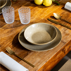 Image ASSIETTES 'AKALA'  Ø26,5x2,3 CM BEIGE STONEWARE (6 UNITÉ) #4