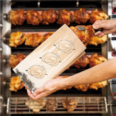 SACS POUR 1 POULET RÔTI  45 G/M2 + 20µ PP 18+5,5x33 CM MARRON KRAFT (500 UNITÉ)