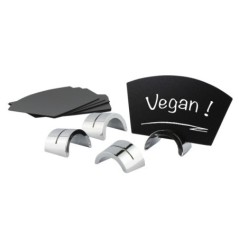 Image PORTE-ÉTIQUETTES CHROMÉ + 2 ÉTIQUETTES NOIRES #1