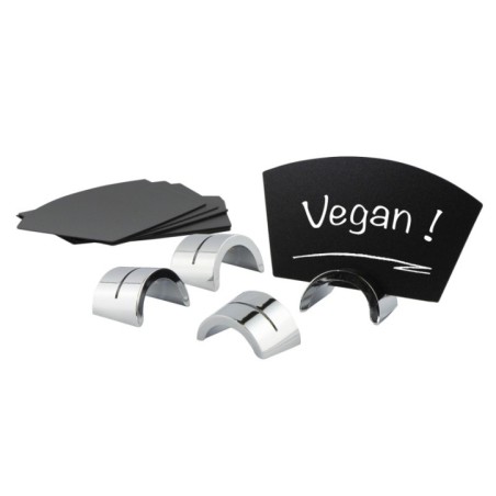 Image PORTE-ÉTIQUETTES CHROMÉ + 2 ÉTIQUETTES NOIRES #1