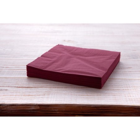 Image SERVIETTE COCKTAIL BORDEAUX #1