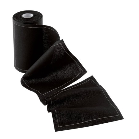 Image SERVIETTE NOIRE PRÉDÉCOUPÉE (6x100) #1