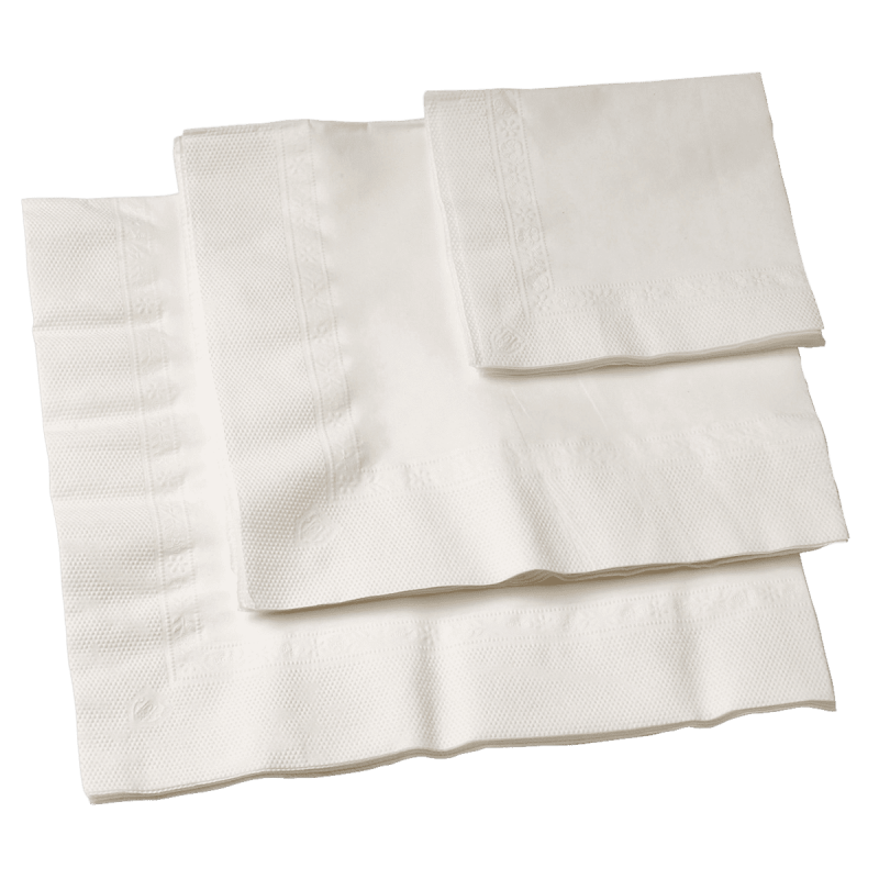 Serviette blanche 2 plis 200x200 mm Serviette blanche 2 plis 200x200 mm