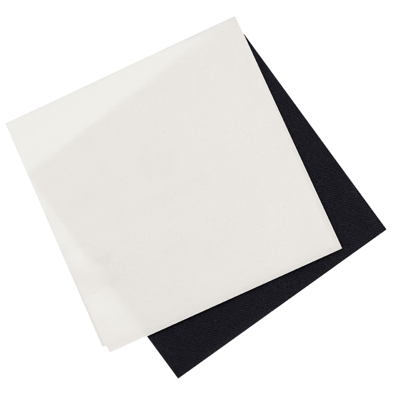 Serviette noire double point 200x200 mm Serviette noire double point 200x200 mm