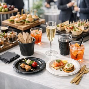 verrines jetables cocktail illustration for Vaisselle jetable élégante pour cocktails d'entreprise réussis